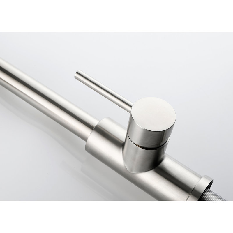 Brushed Nickel Kitchen Sink Faucet With Pull-Out , Stainless Steel, 360 Rotating Nozzle, Pull-Down Spray Head, Rotation, Attractive