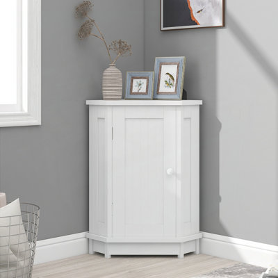 Bathroom Cabinet Triangle Corner Storage with Adjustable Shelves, Modern MDF Board for Space-Saving and Stylish Organization