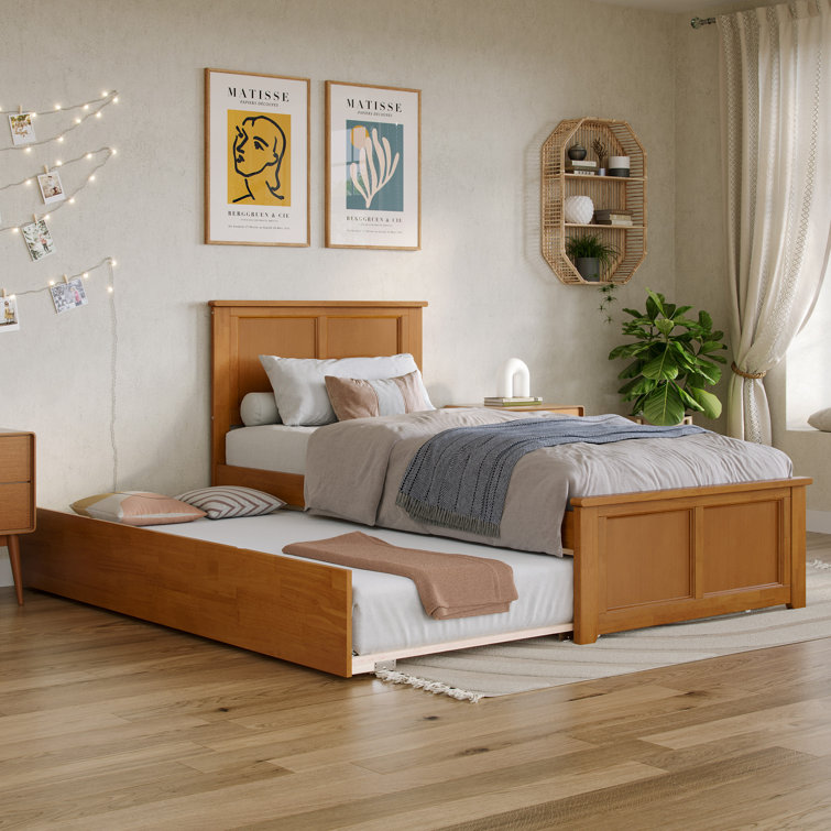Madison Solid Wood Platform Bed with Matching Footboard and Trundle