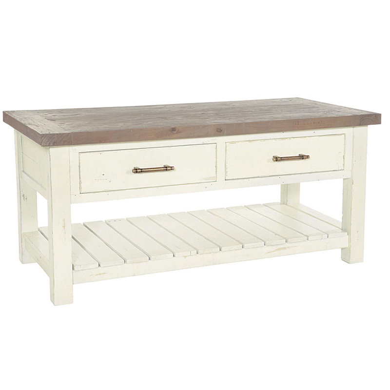 Brents Cream 2 Drawer Coffee Table