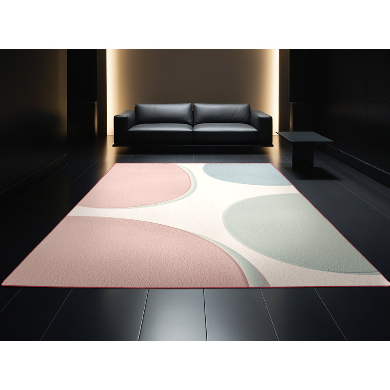 Soft Plush Fehrenbach Easter Modern & Contemporary Abstract Area Rug in Pink – Rose Binding, 5x7