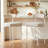 Beige Modern Bar Stools Set of 2, 24 Inch Counter Stools with Curved Backrest, Counter Height Bar Stools for Kitchen Island-1366434811-1366434815
