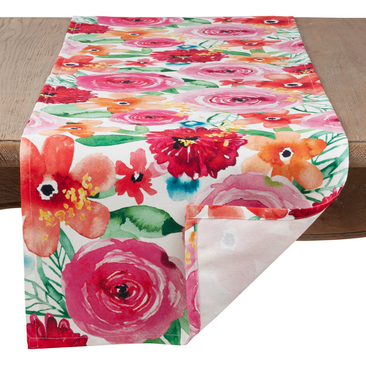 Latitude Run® Lindel Rectangle Floral Polyester Table Runnner & Reviews ...
