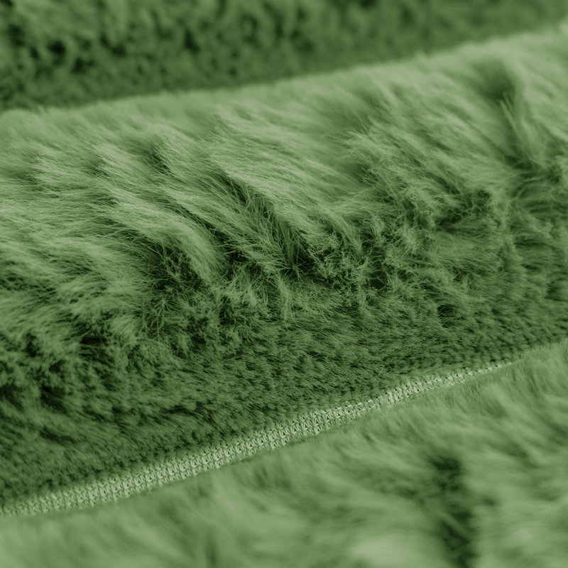 Hambree Luxury Jumbo Chunky Cord Fur Blanket, Olive