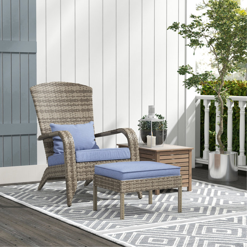 Chair With , Outdoor Pleased Lounge Cushions, High-Back, Spacious Seat & For Patio, Garden, Gray Patio , Comfortable In Gray. Wide Seat, , All-Weather Proof, Deck, Backyard, Front Yard