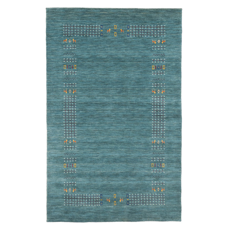 Kashkuli Gabbeh Turquoise Rug 4'11" x 7'11"