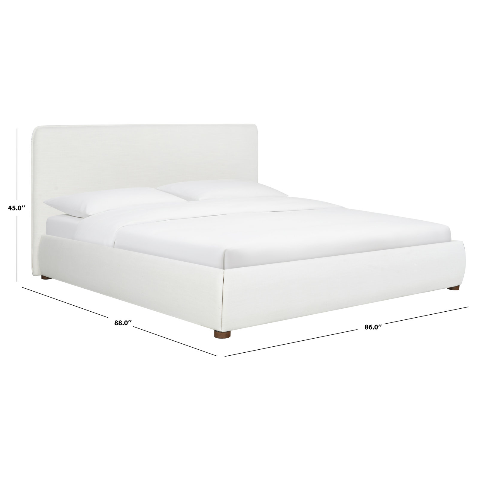 Callahan Upholstered Bed, King, Ivory Linen