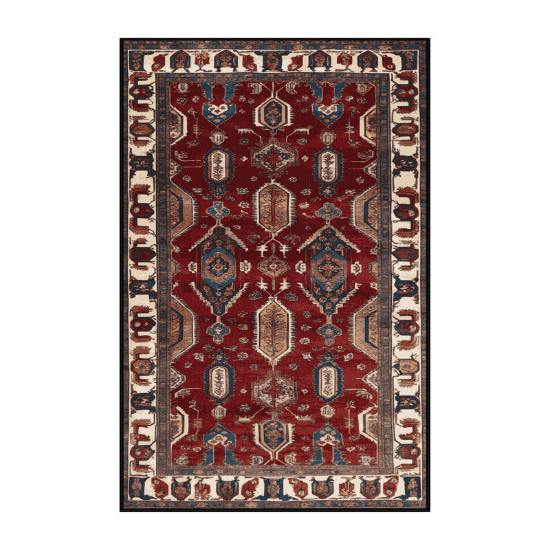 Machine Washable Persian Black Area Ru, Rectangle 8' x 12'