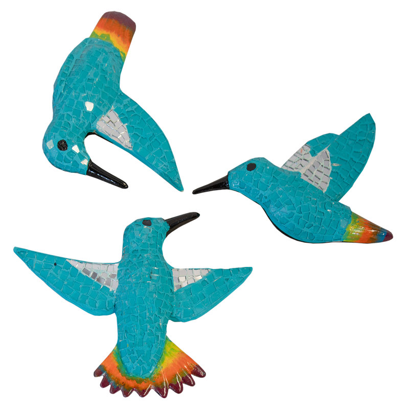 Colibri mosaïque en verre, Sarcelle