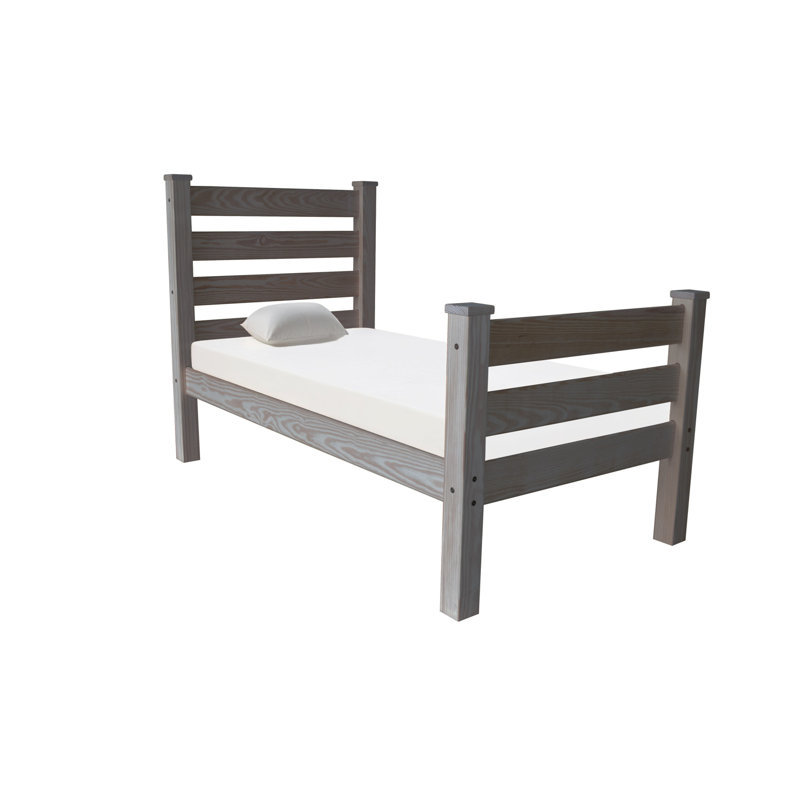 Gray Solid Wood Twin Bed Frame