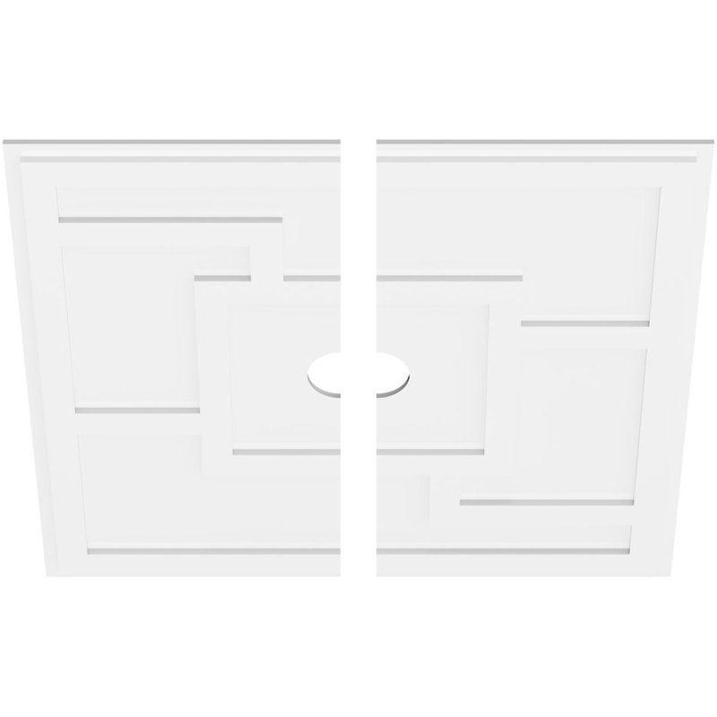 Médaillon de plafond contemporain en PVC de qualité architecturale 38 po x P 4 po x P 13 1/4 po x P 1 po