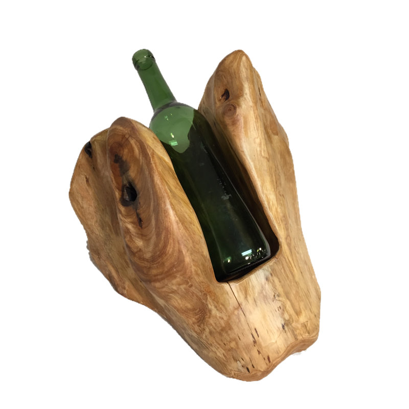 Support à vin de table en bois massif Jens, H 8 po x l 12 po x P 12 po