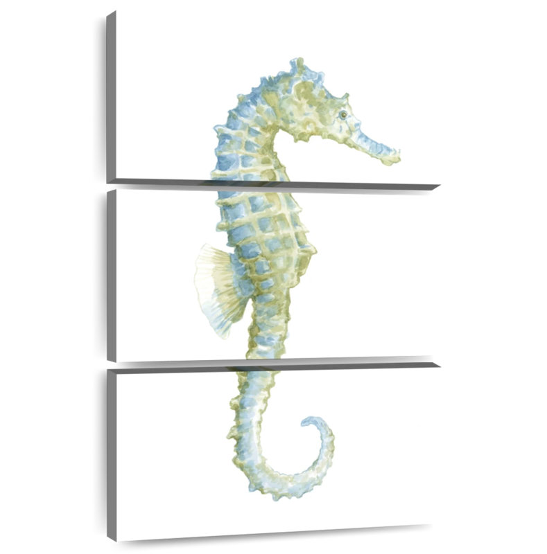 Brampt aquarelle hippocampe I, H 50 po x l 32 po