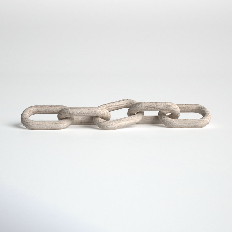 Asanta Beige Wooden Link Chain Decorative Object