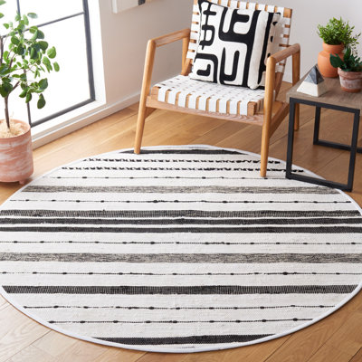 Tapis rayé ivoire / noir Maytham Kilim 201 STK201A