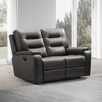 Ashlin 59" Genuine Leather Square Arm Reclining Loveseat