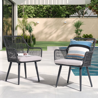 Rattan Patio Dining Chair with Cushions