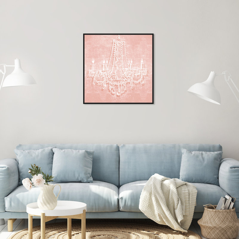 «Light in the Rose Chandeliers», impression sur toile, Toile avec cadre noir, H 24 po x l 24 po