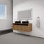 Meuble-lavabo 48 po avec lavabo d'art en céramique noire