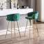 26 tabourets de bar de 26 po, dont 2, siège en tissu de velours, pieds dorés, repose-pieds et base, option de siège élégant + pied, élégant
