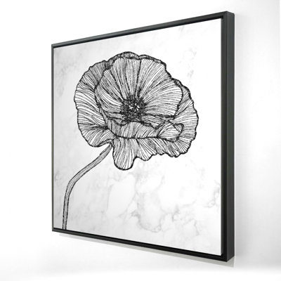Bright Poppy Flower - Toile encadrée florale pour la décoration intérieure