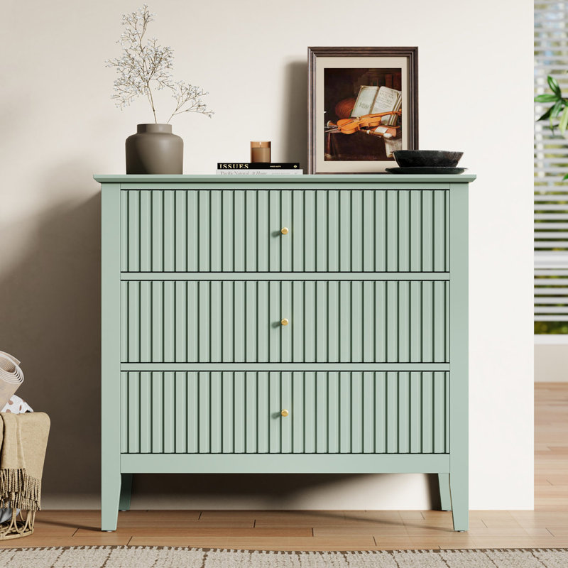 3 Drawer 80cm W Dresser, Mint Green
