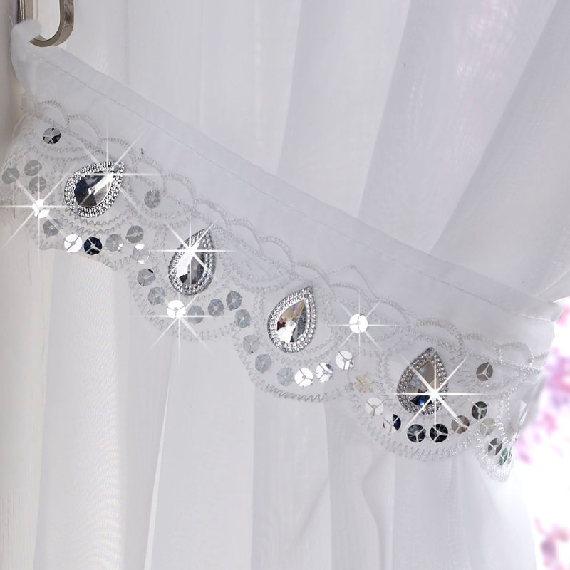 Andrews Slot Top Sheer Curtain Panel, 145 W x 229 D cm