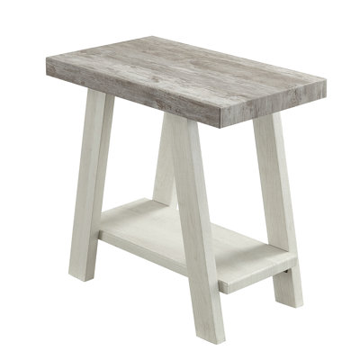Table d'appoint en bois en bois bicolore gris et beige