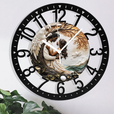 Metal Wall Clock for Living Room -10" Forest Path Lined With Bluebell Flowers Silent Non Ticking,Battery Operated, Antique Clocks for Farmhouse,Bedroom,Kitchen - Arabic Numerals