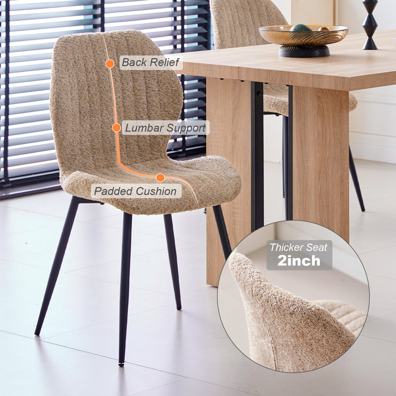 Encinitas 127cm H Upholstered Metal Side Chair, Brown
