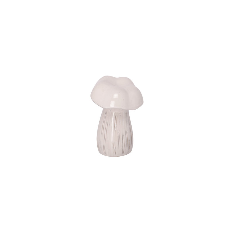 Ceramic Mushroom Figurine White..6.50"x6.50"x8.75"H
