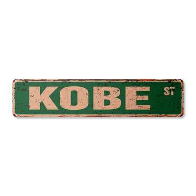 Plaque de rue Kobe en aluminium 6 po x 24 po