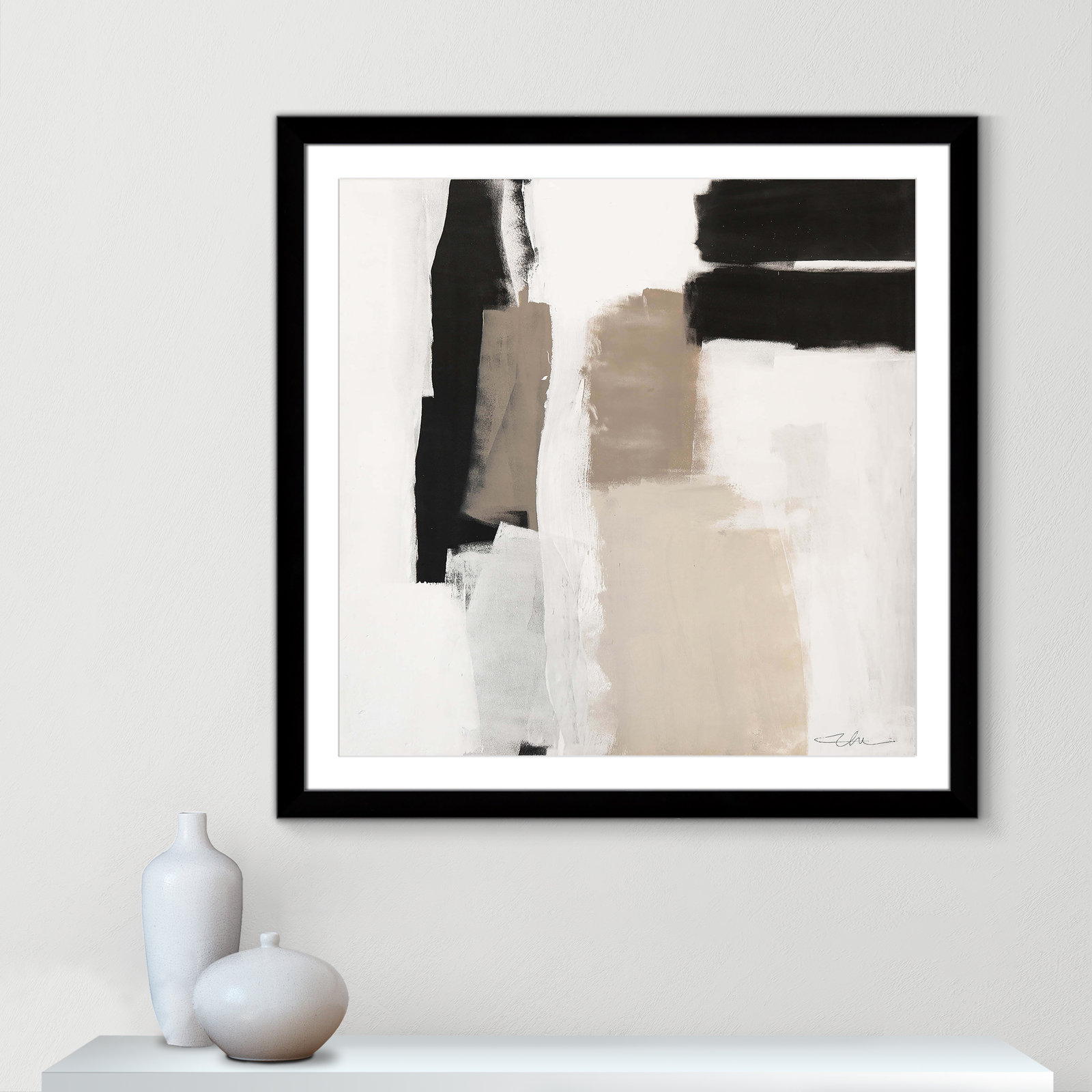 Earth Scapes II-A Print by Casa Fine Arts, 37.5" H x 37.5" W x 2" D, Black Cube Framed