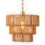 Lustre suspendu 1 lumière avec abat-jour tissé en rotin à 3 niveaux-936026107-936026104