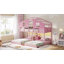 Triple lit superposé simple avec maison, 4 tiroirs de rangement, station de charge et lumières à DEL, lit superposé en métal avec barrière de sécurité de H 13,4 po, rideau de jeu, lit en forme de maison de bricolage-1245849270