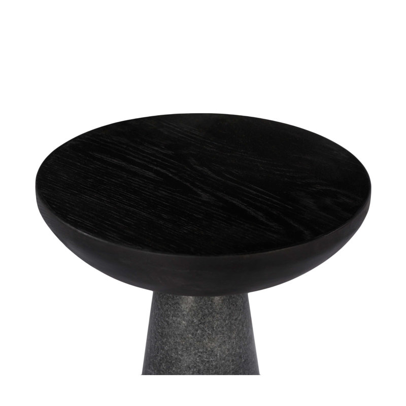 Manya Solid Wood Top End Table, Black