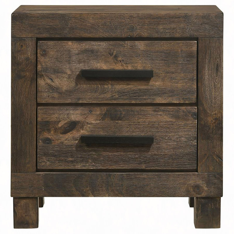 Table de chevet, table de chevet 2 tiroirs rustique