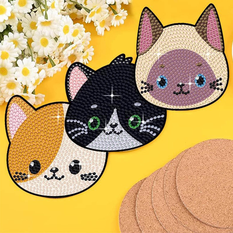 Ensemble de sous-verres fantaisie avec support