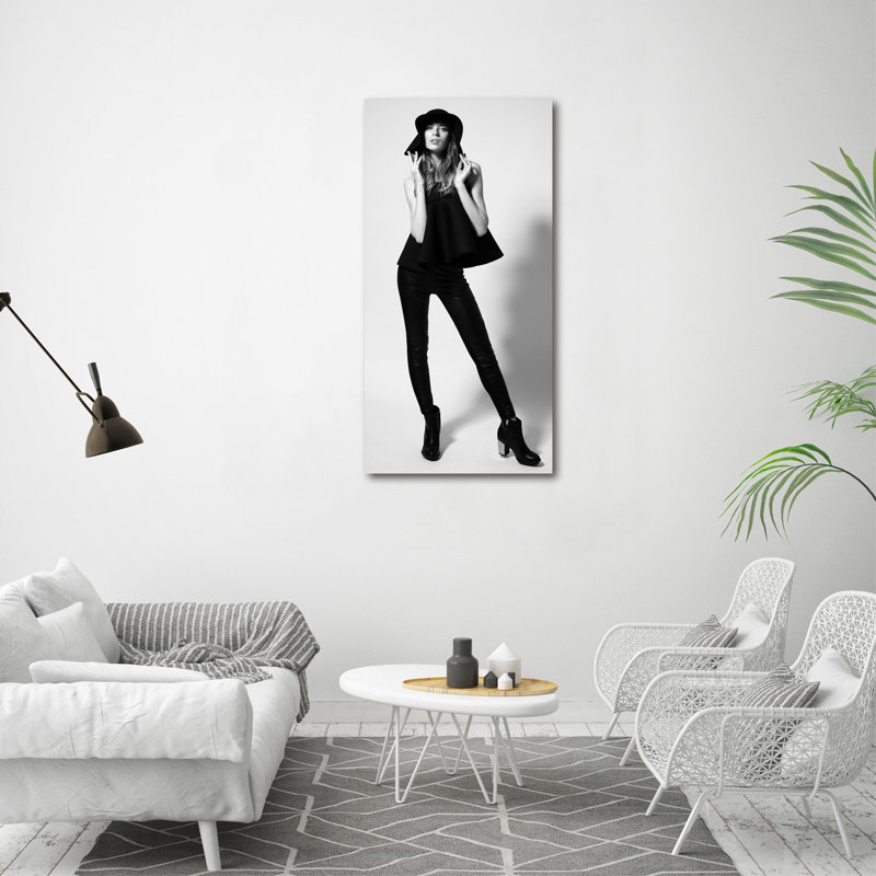 Woman In Black - Wrapped Canvas Print