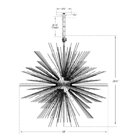 Kelly Wearstler Strada Round Chandelier, Aged Iron, 28.25" H x 28" W x 28" D