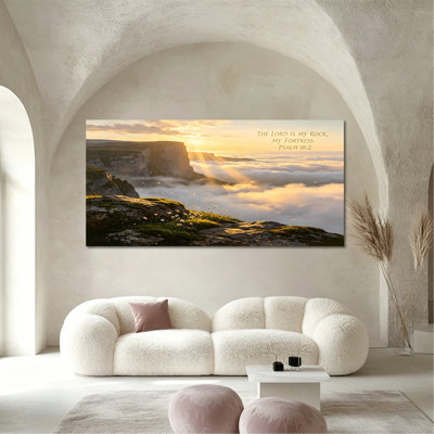 Art mural sur toile de paysage chrétien de Timuba, inspiration murale verset de la Bible pour le salon, œuvre d'art de galerie religieuse édifiante, prête à être suspendue, 20 po x 40 po