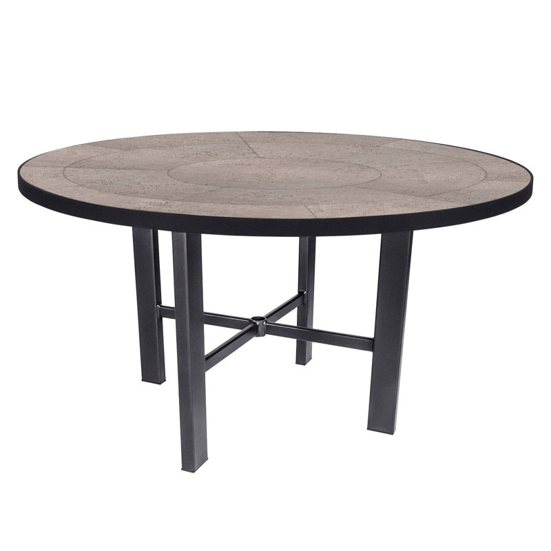 Tables Outdoor Round Bar Table, Copper Creek, Pallazo White, 29.5" H x 54" W x 54" D