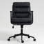 Chaise de bureau ergonomique en similicuir à dossier moyen avec inclinaison à 40 °, hauteur réglable et accoudoirs rembourrés pour une assise confortable