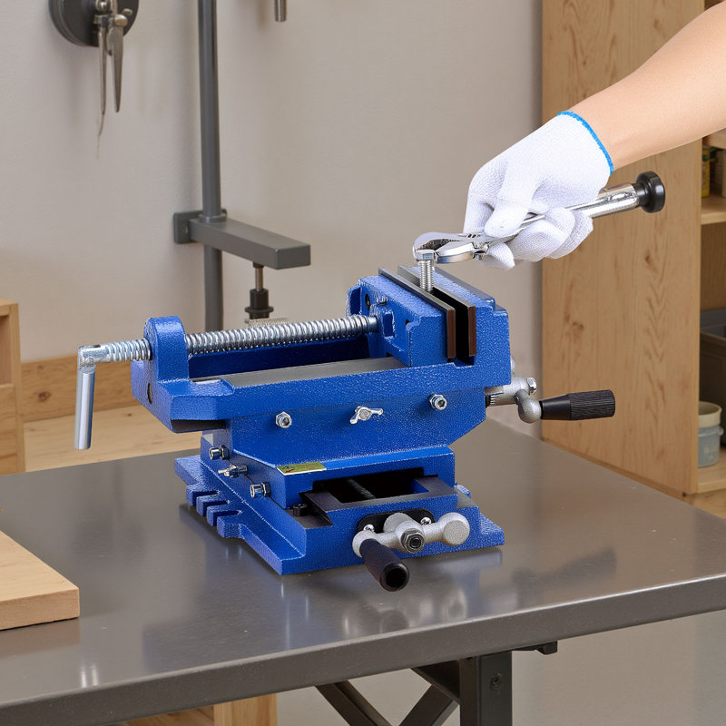 Étau de perceuse à perceuse transversale, largeur de mâchoire de 4 po, étau de banc à 2 voies X-Y, ouverture de mâchoire maximale de 3,5 po, fonte robuste, étau d'établi, pour perceuse à bois à commande numérique