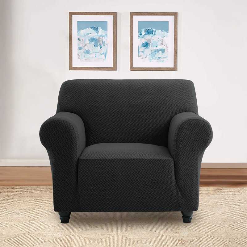 High Quality Stretchable Spandex Sofa Cover , 1 Seater, Black