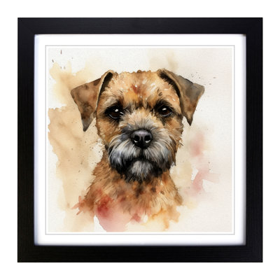 Border Terrier Watercolour - Framed Print