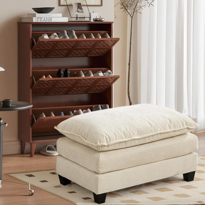 Modular Cloud Sofa Ottoman - Comfy Double Layer Cushion, Living Room Seating by Latitude Run