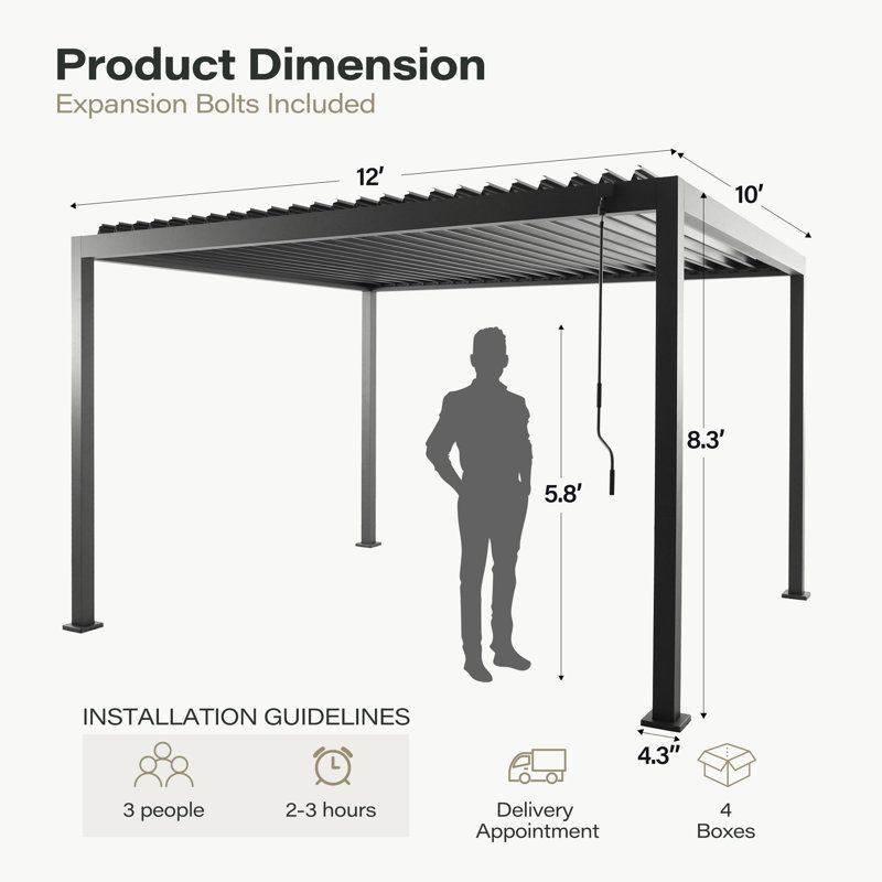 10 Ft. W x 12 Ft. D Hardtop Gazebo