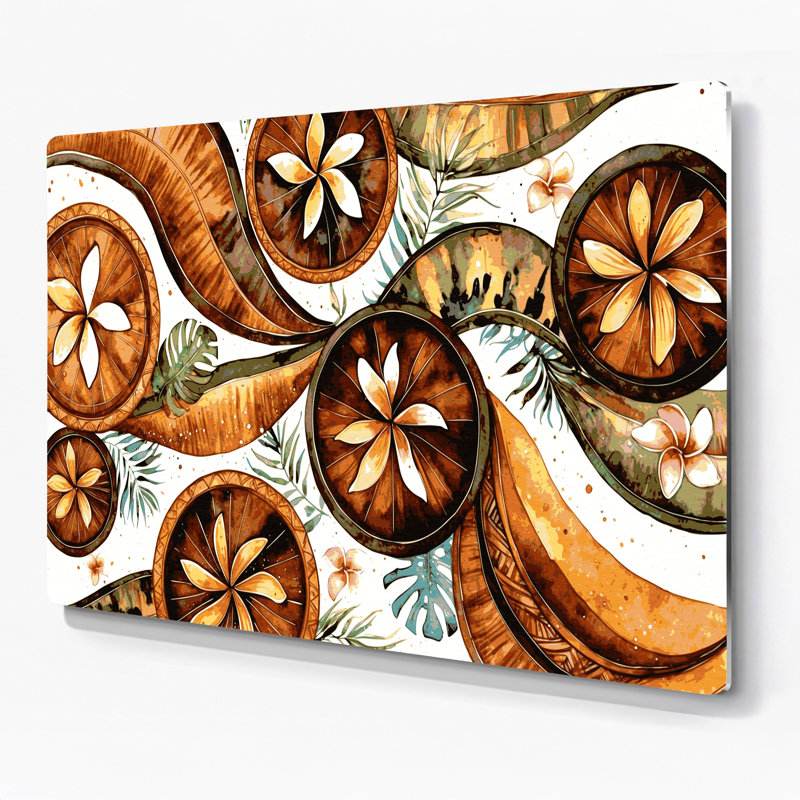Hawaiian Calabash Bowls, art mural en métal brun, H 11 po x l 14 po
