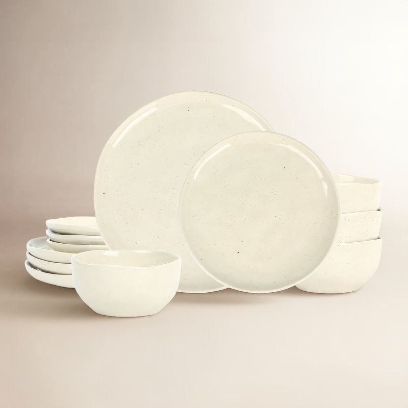 Stone Lain Mirella 12-Piece Dinnerware Set Stoneware, Beige